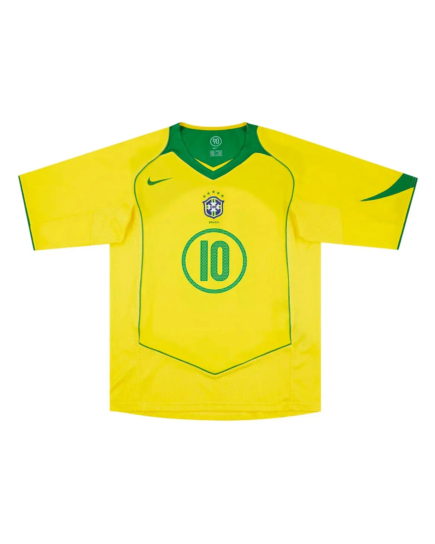 2004 Brazil Home Jersey Official Reissue Ronaldinho #10 Nike