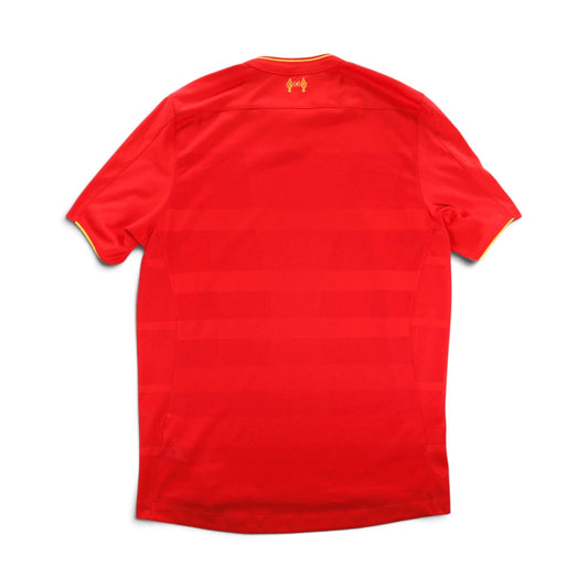 Back view of 2016/17 Liverpool home shirt showing plain back and collar