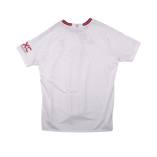 2023/24 Manchester United third shirt back view showing plain back and red collar trim