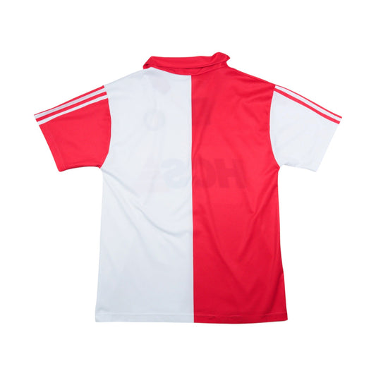 1990/91 Feyenoord home shirt by adidas, back view showing quartered design and sleeve stripes