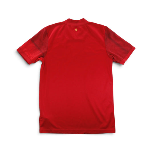 Spain 2020/21 home shirt back view showing plain red back with lion crest