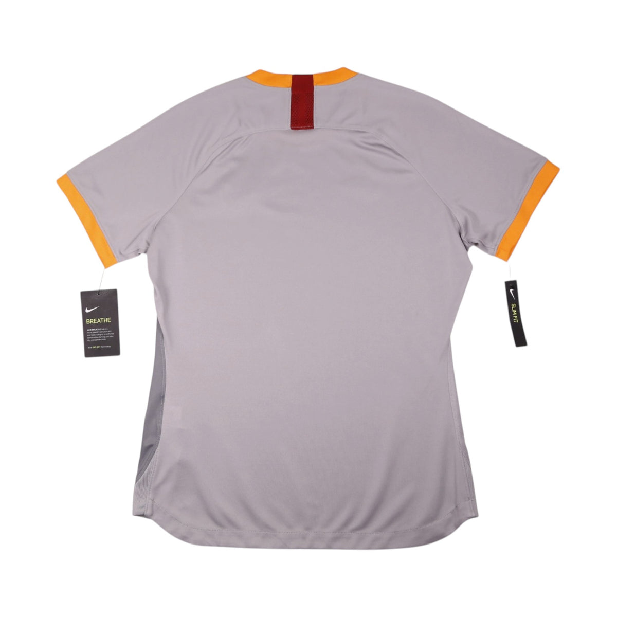 Galatasaray 2019/20 third shirt back view, grey with red mesh panel at neck