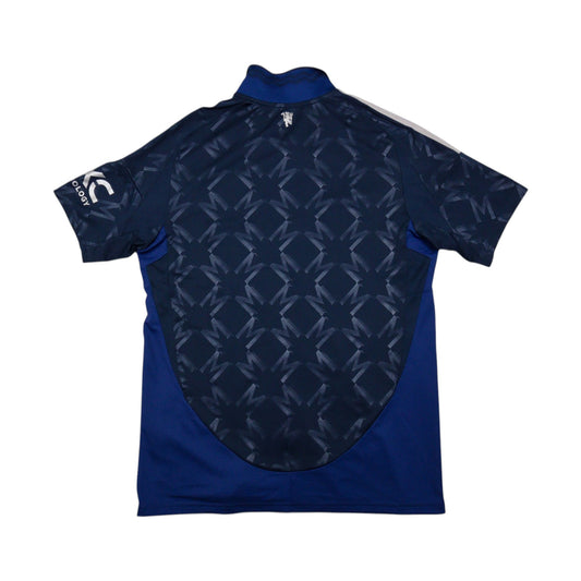 Manchester United 2024/25 away shirt back view showing jacquard pattern