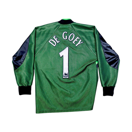 Chelsea goalkeeper shirt back with De Goey and number 1 printed