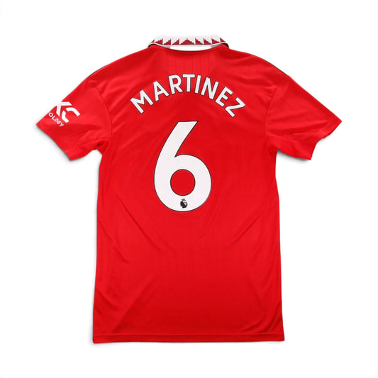 2022/23 Manchester United home shirt, back view with Martinez and number 6