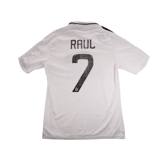 Back view of 2008/09 Real Madrid home shirt with Raul and number 7 printed