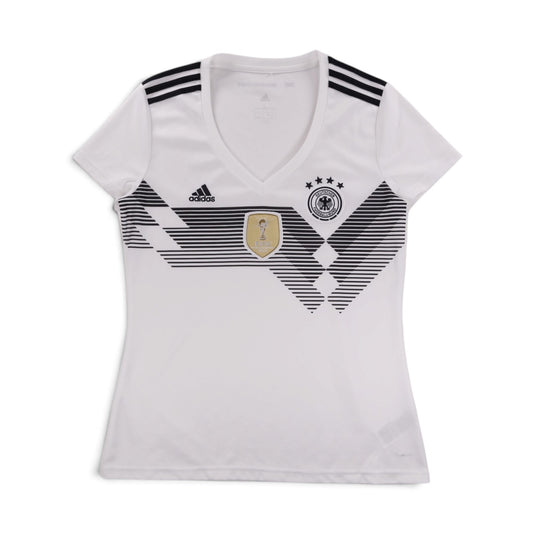 Back view of 2018/19 Germany adidas home shirt in white with black trim