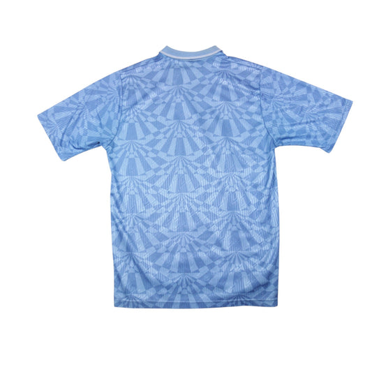 1991/93 Napoli home shirt, back view showing sky blue jacquard pattern