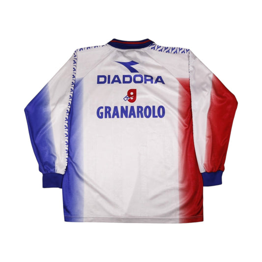 Bologna FC 1909 1996/97 Diadora training shirt, back view showing Diadora and Granarolo print