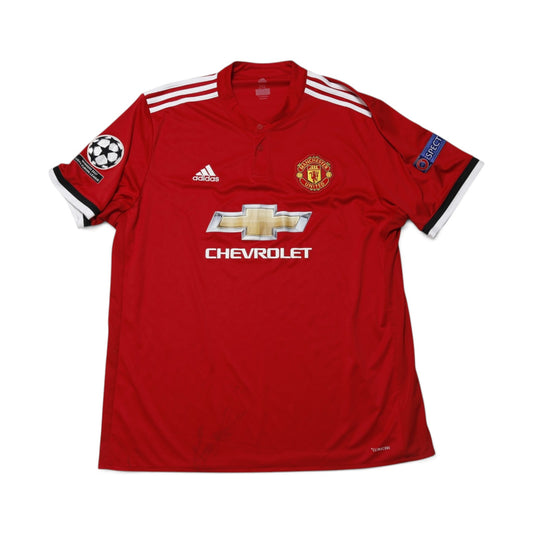 Manchester United 2017-18 home shirt front view with Chevrolet sponsor and crest