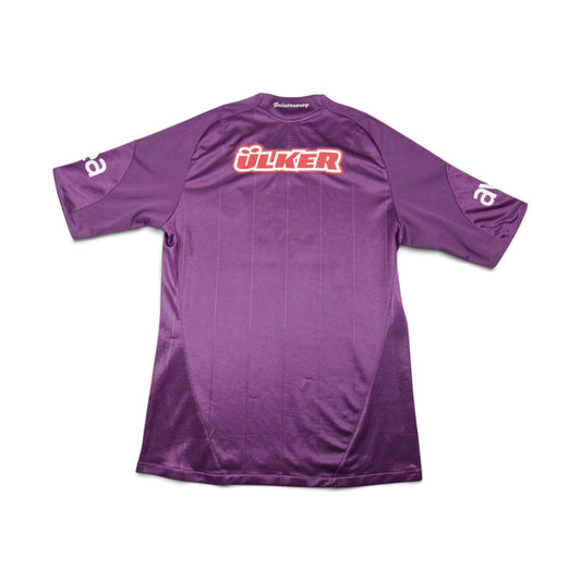 Back view of purple Galatasaray third shirt showing Ülker sponsor print
