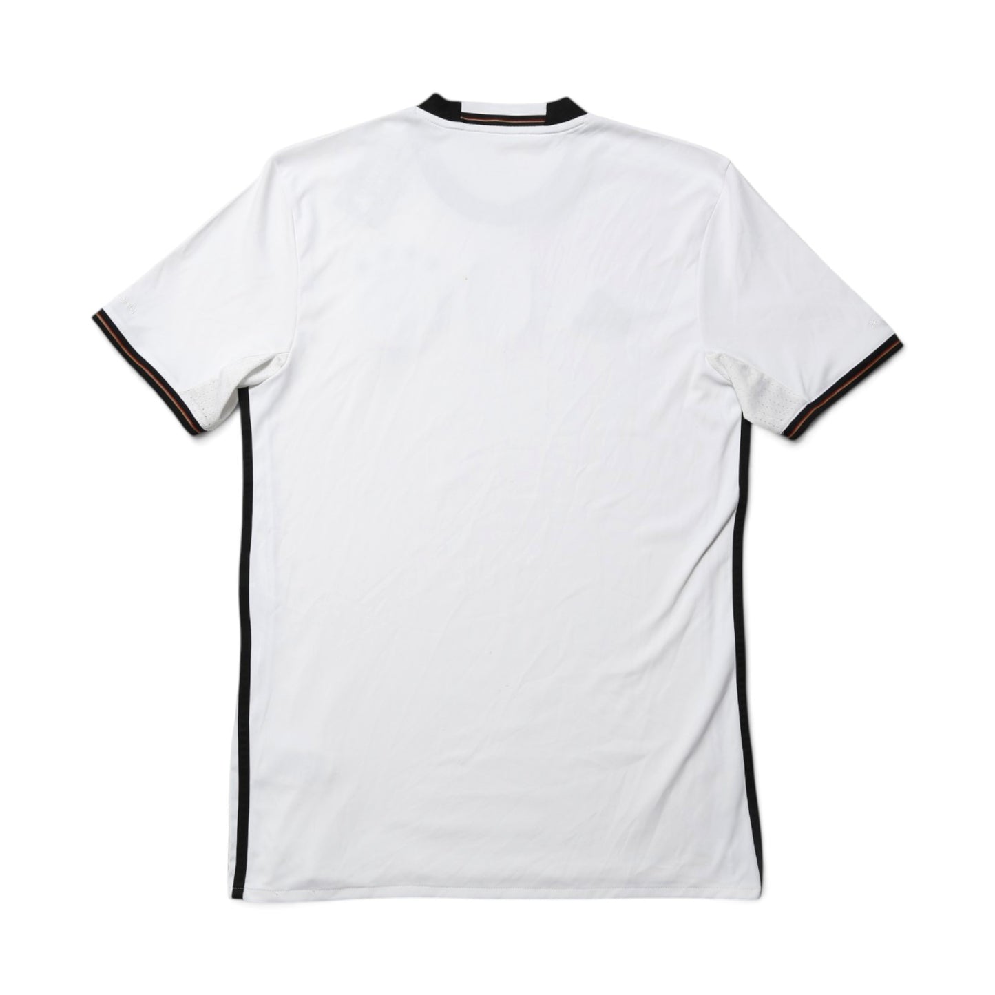 Germany 2015/16 home shirt back view flat lay showing collar and side stripes