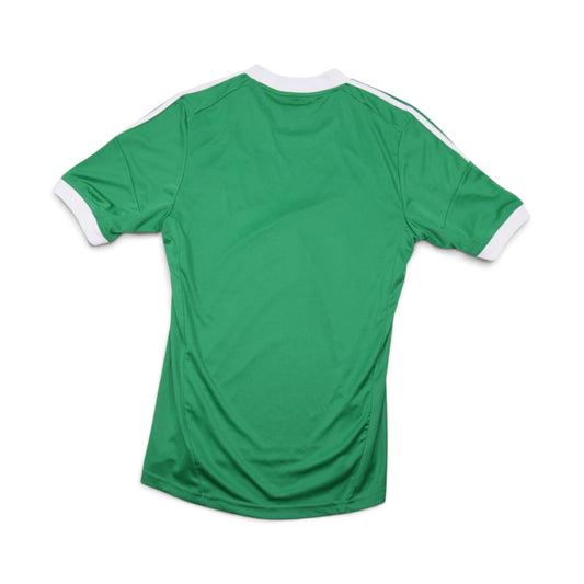 Back view of 2012/13 Germany away football shirt, plain green with white collar and sleeve trim