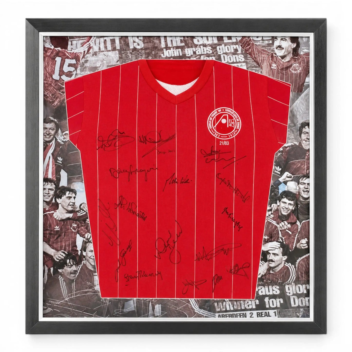 Aberdeen 1983/84 Full team & Alex Ferguson Signed Heritage Frame Forever Vintage