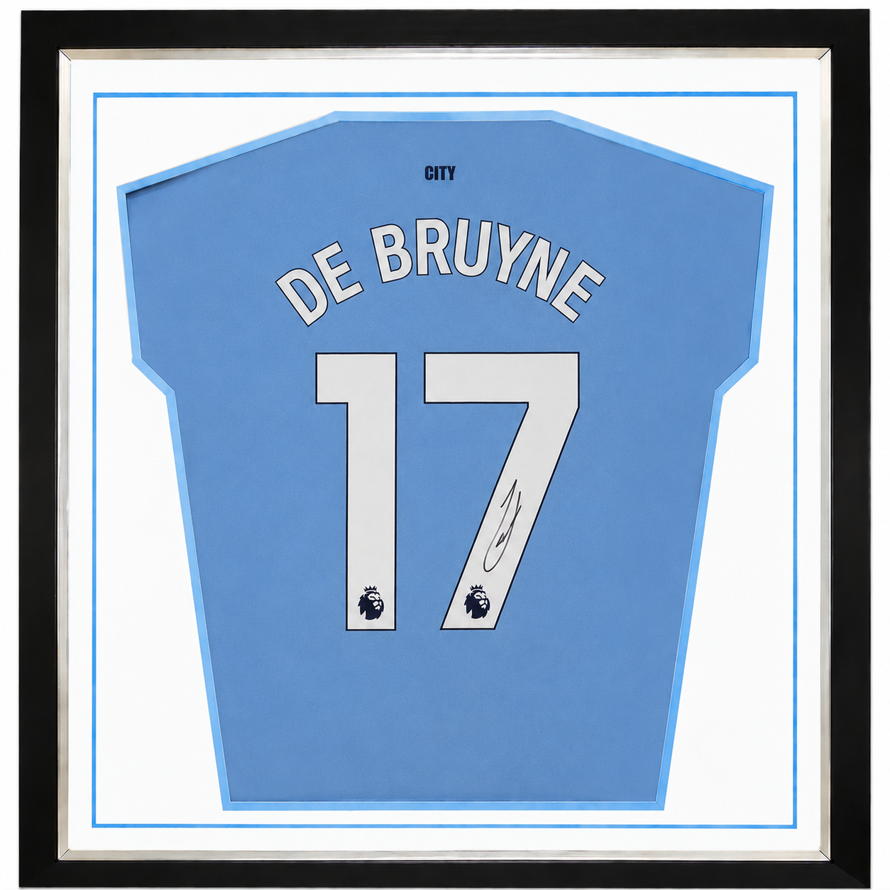 De Bruyne Framed Signed Manchester City Football Shirt 2024/25 Season