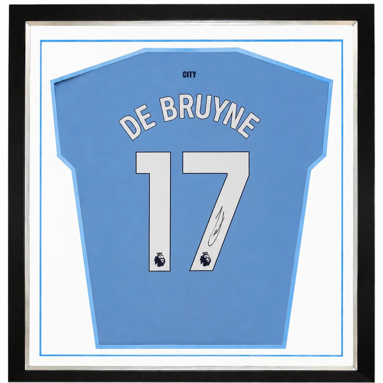 De Bruyne Framed Signed Manchester City Football Shirt 2024/25 Season Forever Vintage