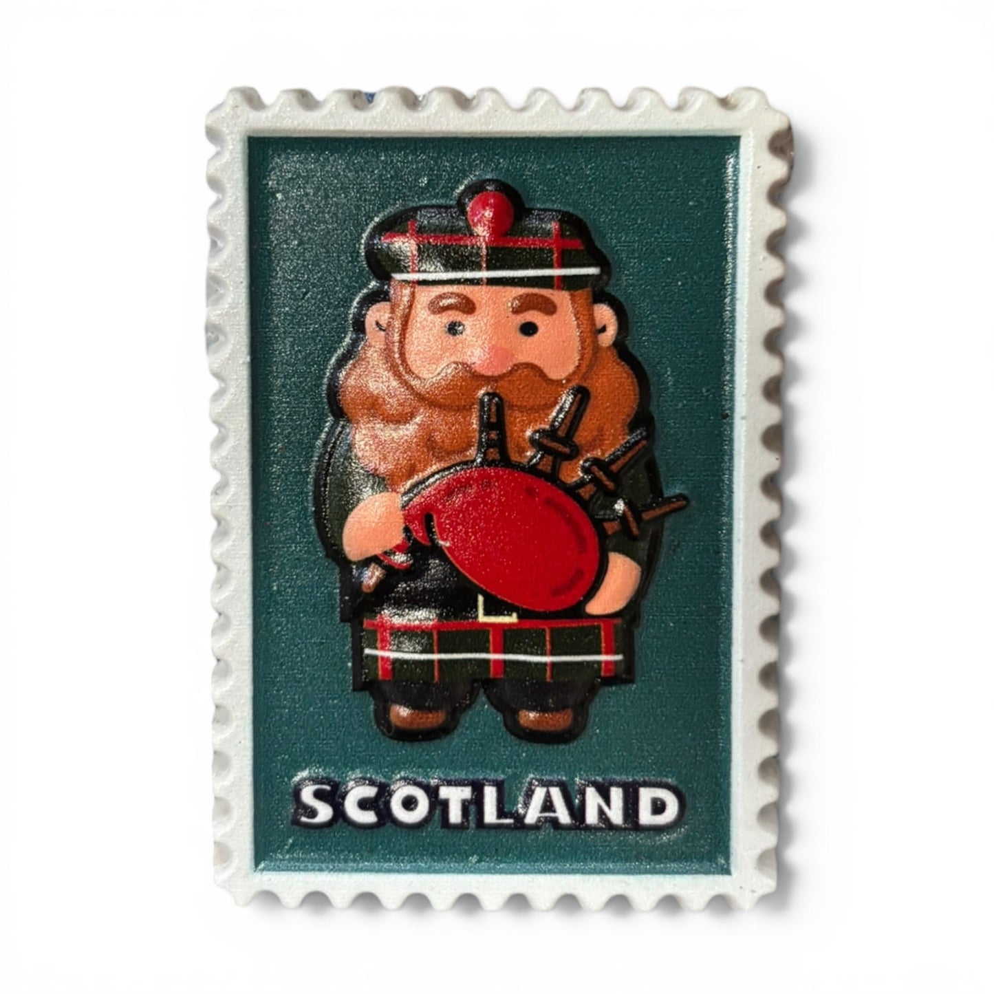 Scotland Piper Stamp Matt Magnet