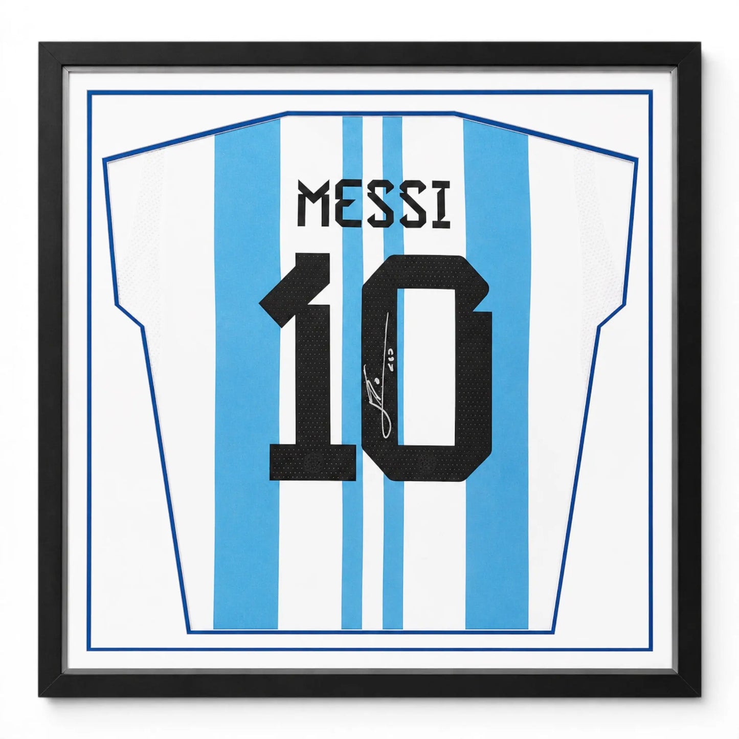 Messi Framed Signed Argentina Football Shirt World Cup 2022 Forever Vintage