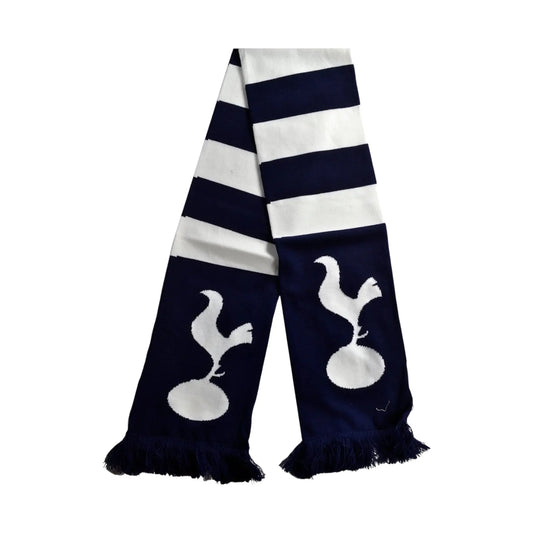 Forever Vintage Tottenham Hotspur jacquard bar scarf in navy and white acrylic with club crest detailing