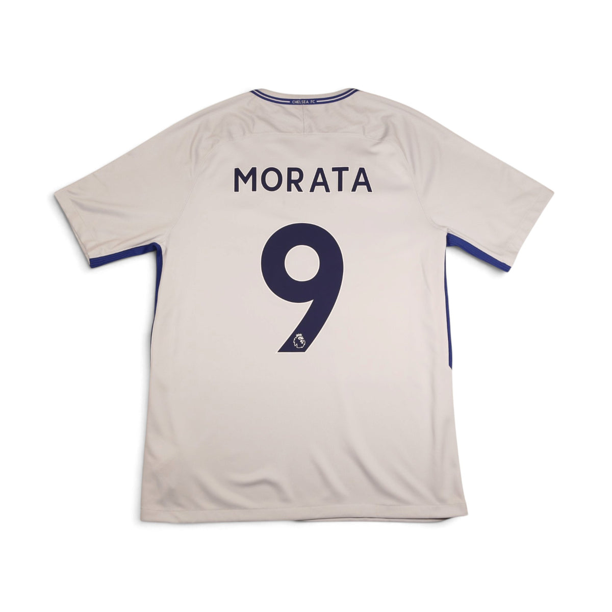 Back view of 2017/18 Chelsea away shirt printed Morata number 9