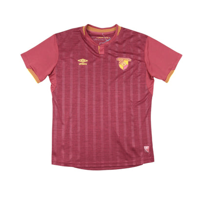 Front view of 2021/22 Göztepe SK Umbro third football shirt in maroon with pink sleeves