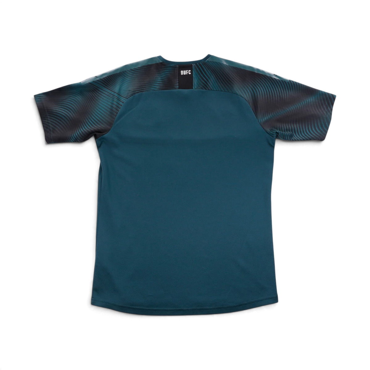 Newcastle United 2019/20 away shirt back view showing plain dark teal body