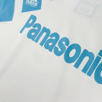 Close-up of the Panasonic sponsor print on the chest