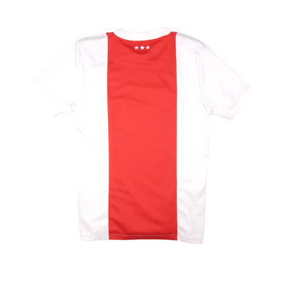 Ajax 2021/22 home shirt rear view showing centre stripe and three stars