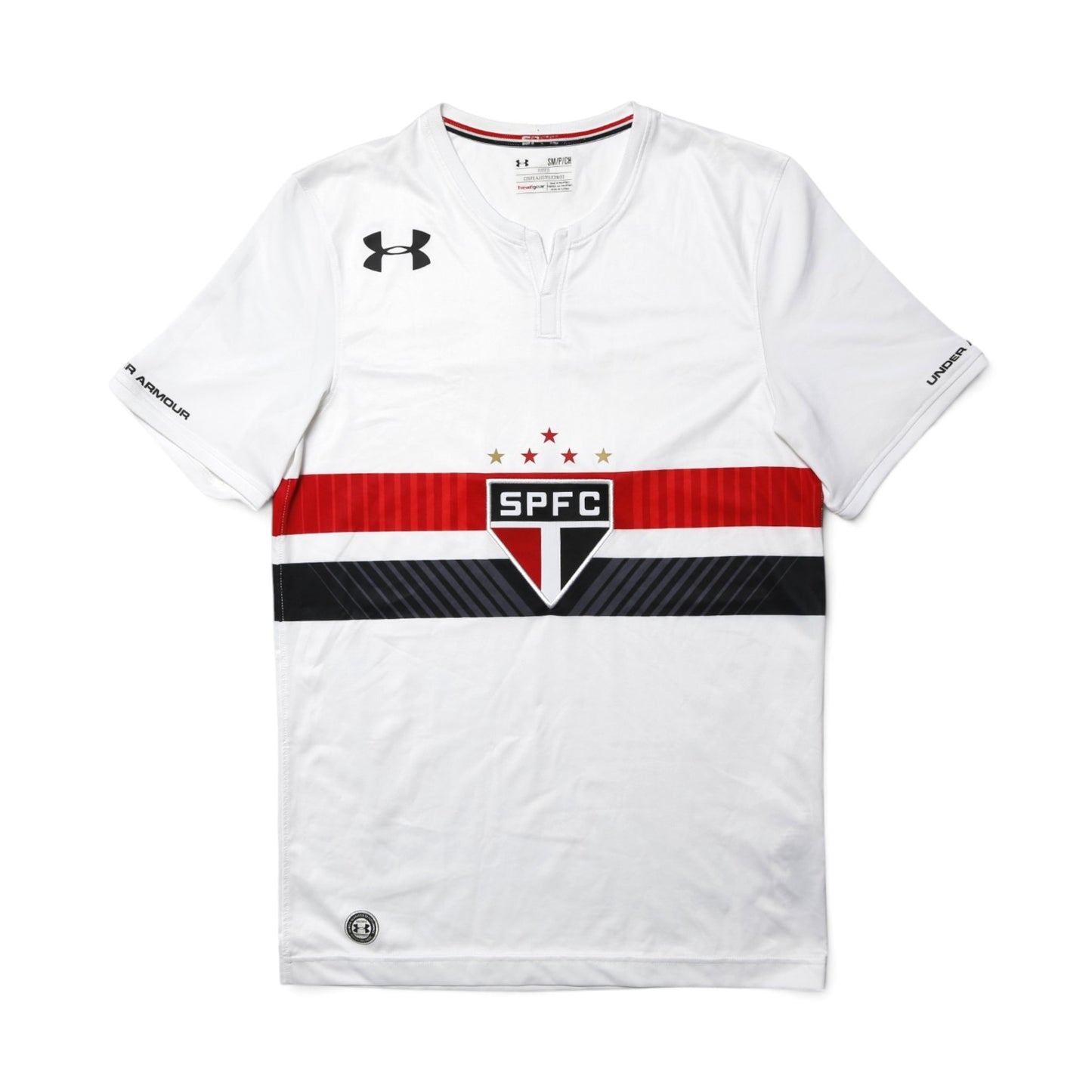 São Paulo 2017/18 home shirt collar and hangtag detail