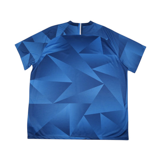 Back view of 2019/20 Zenit St. Petersburg home shirt showing blue geometric pattern