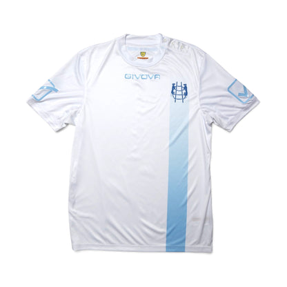 Chievo Verona 2017/18 away shirt back view showing Givova branding and blue stripe