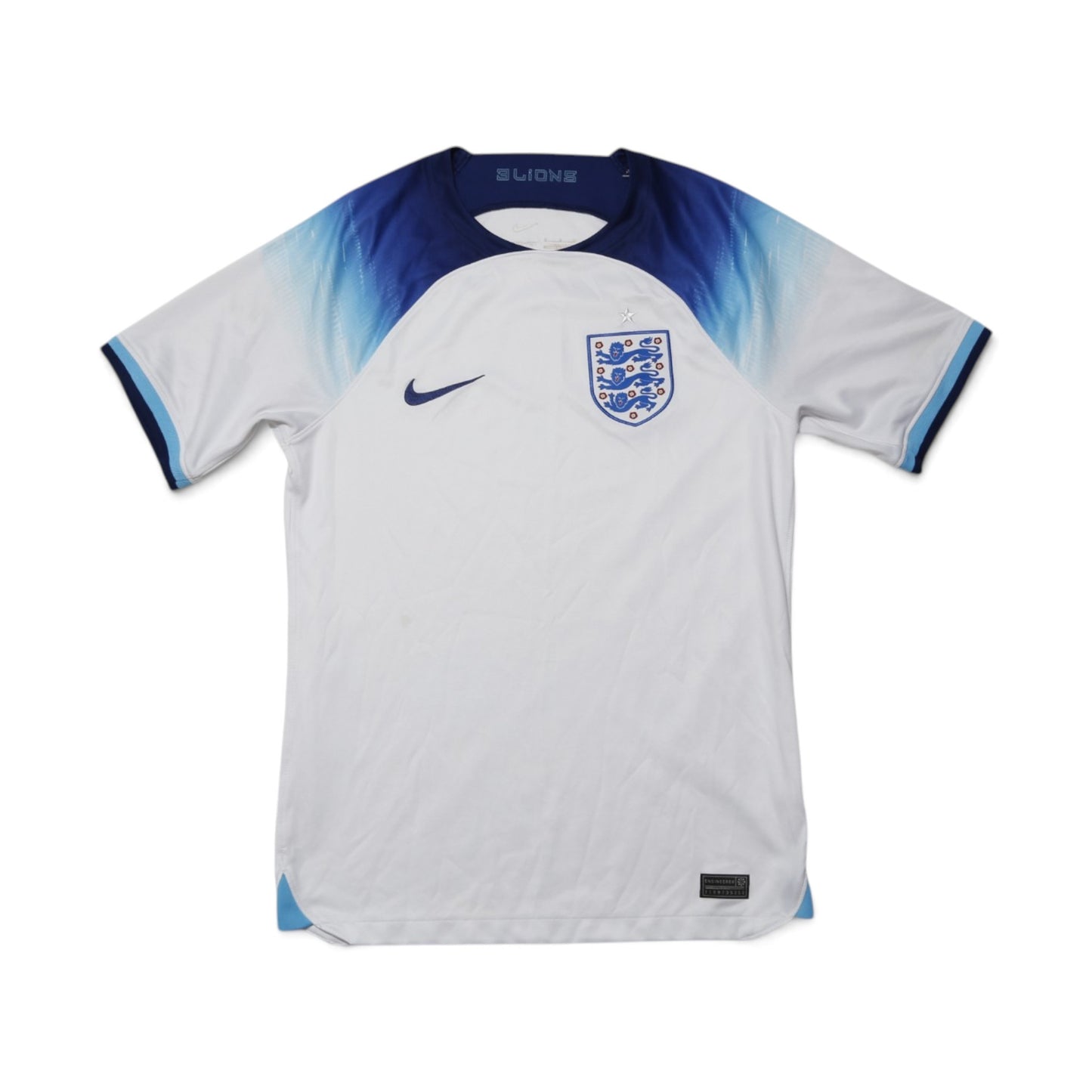 2022/23 England home shirt back view flat lay