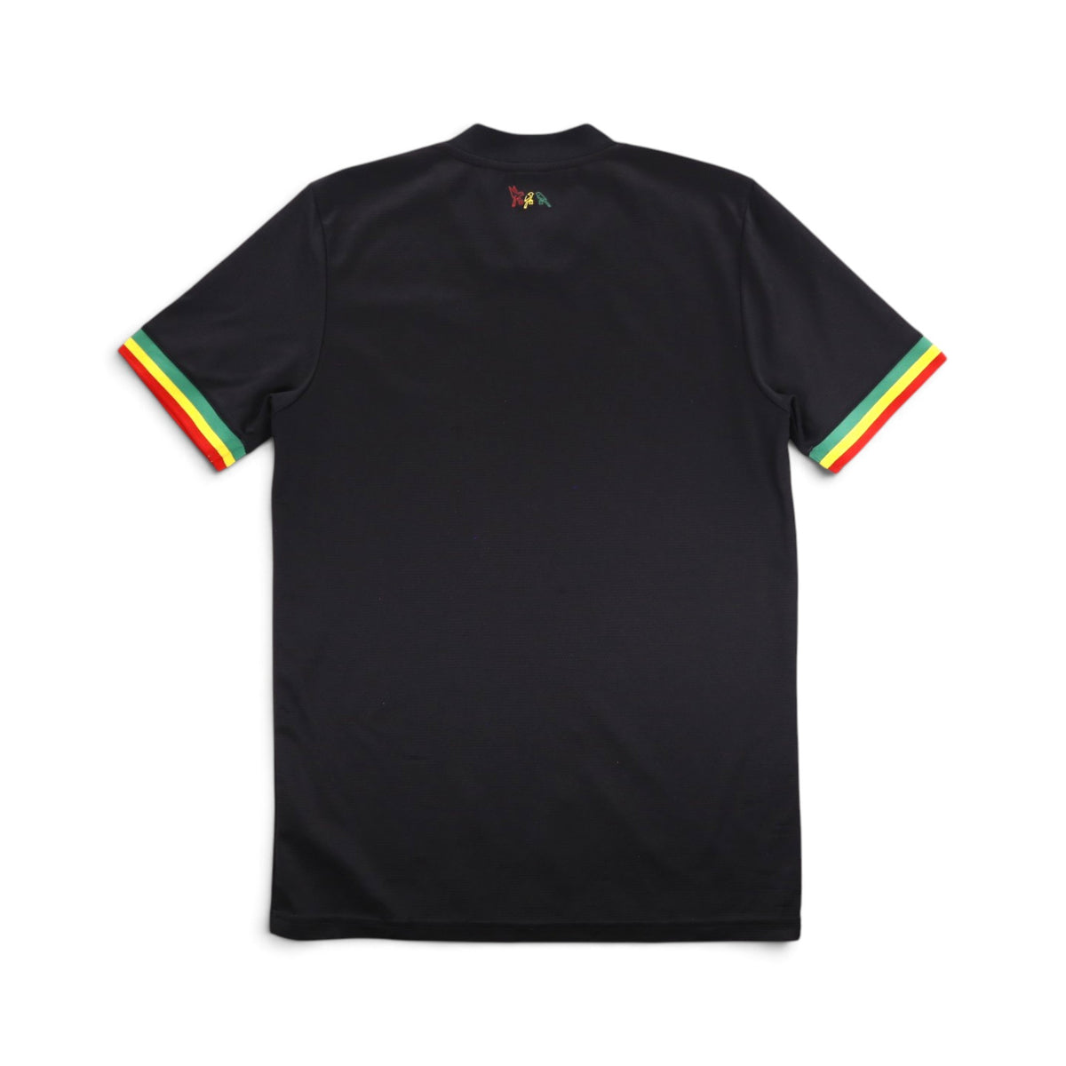 Ajax 2021/22 third shirt back view in black with coloured cuff trim