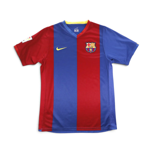 Barcelona 2006/07 home shirt front view with Nike swoosh and FCB crest