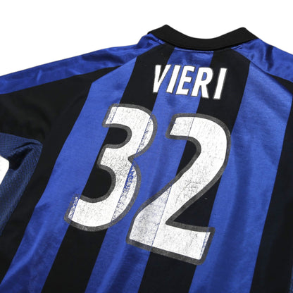 Close-up of Vieri #32 print on back of shirt showing condition detail