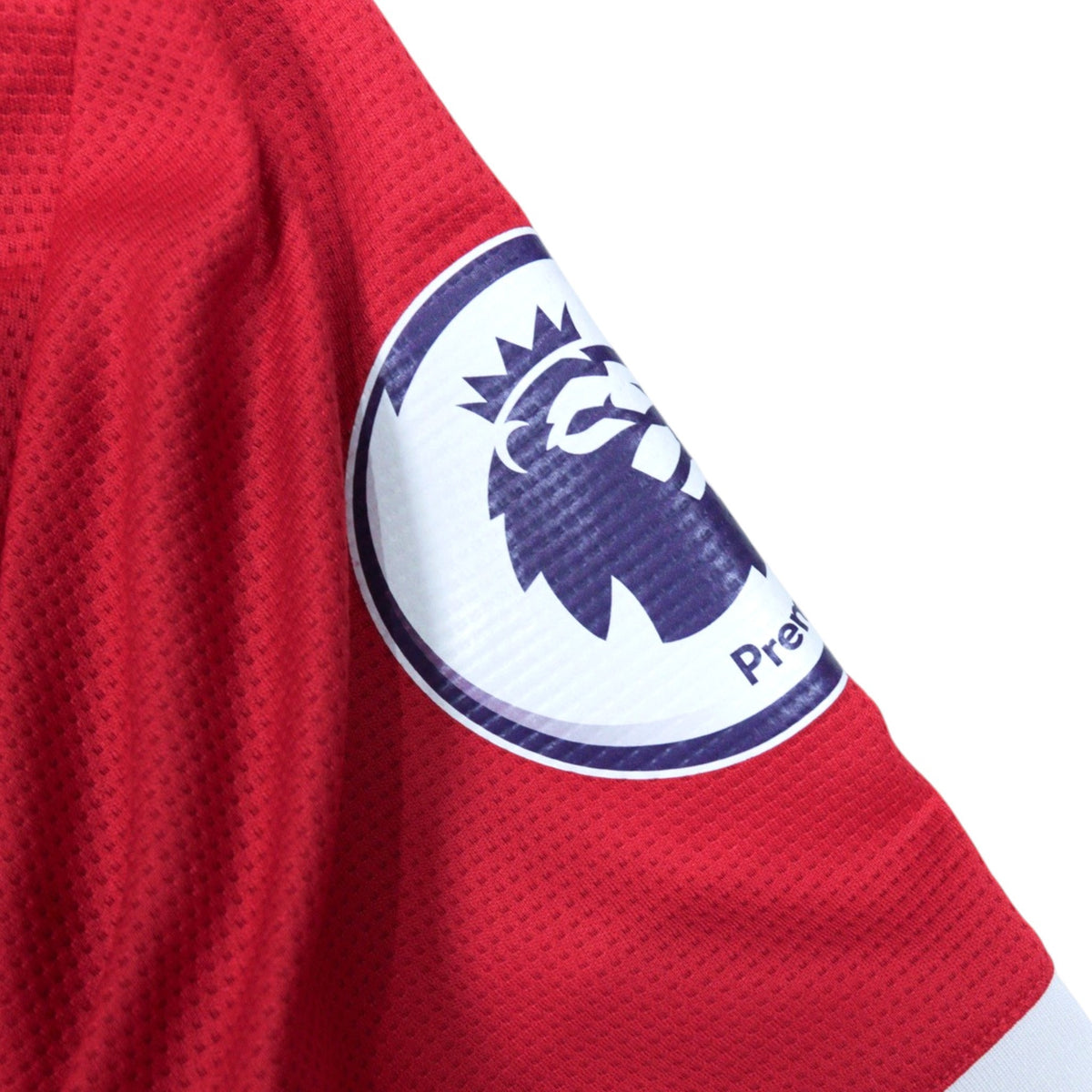 Close-up of Premier League patch on the sleeve