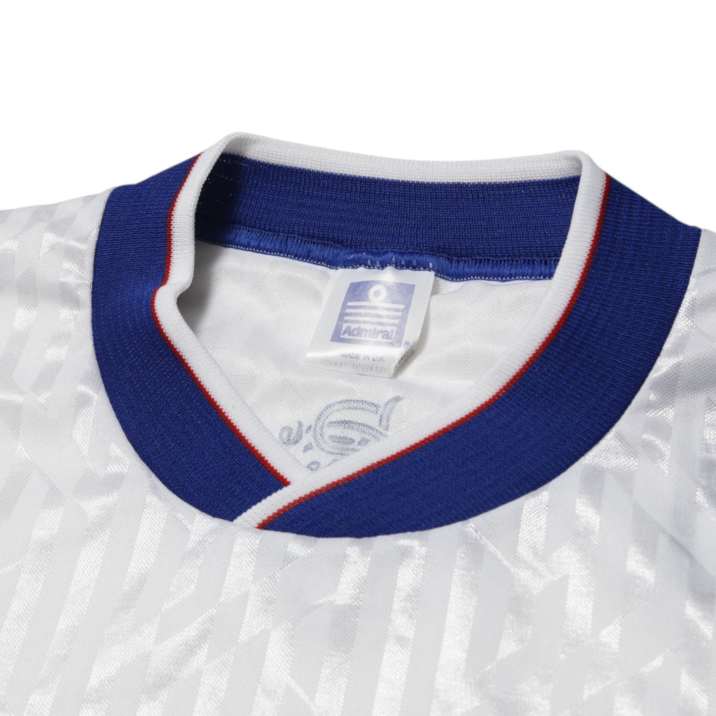 1990-92 Rangers away shirt collar and Admiral label detail