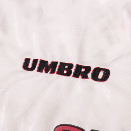 Close-up of the Umbro logo embroidered on the chest