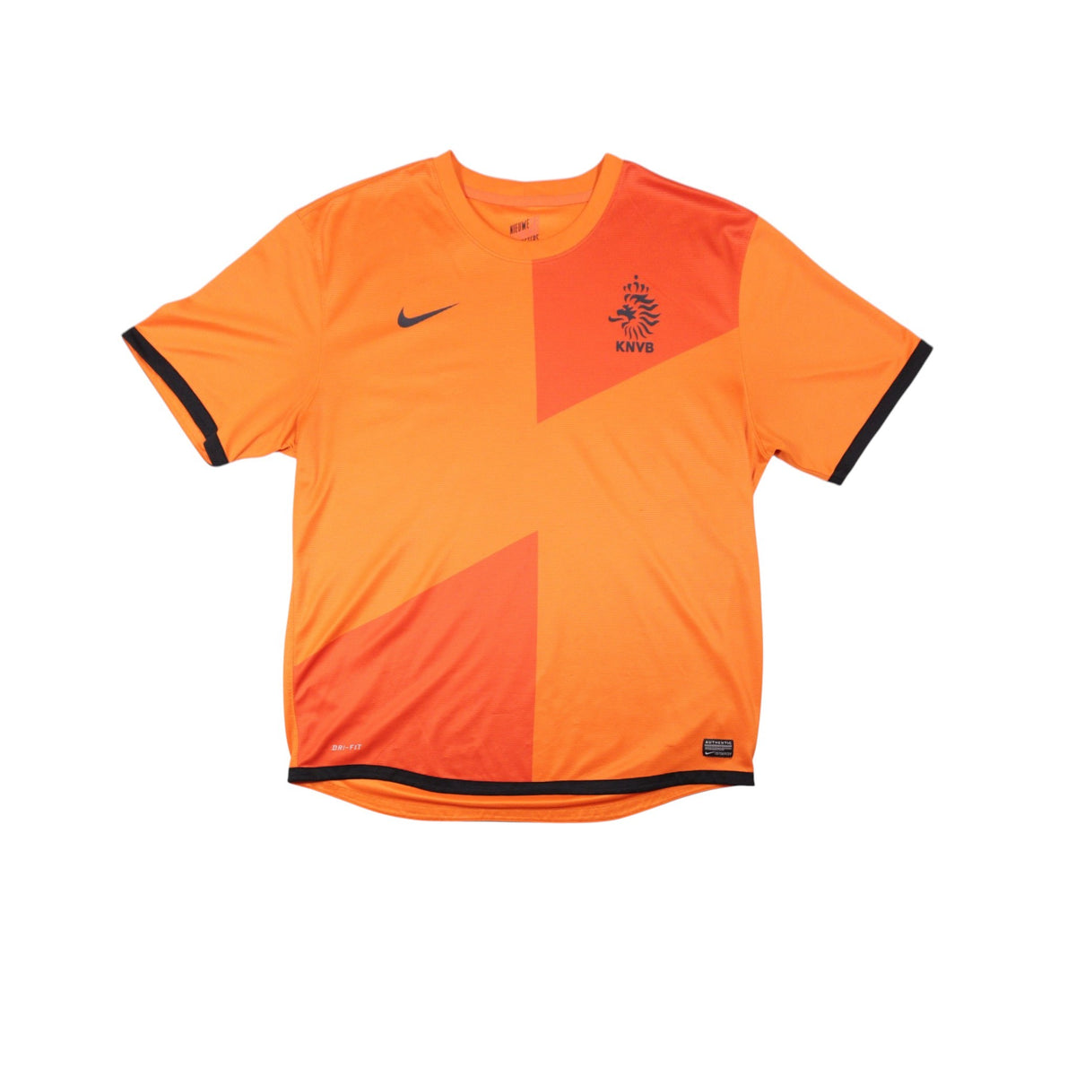 2012/13 Netherlands home shirt front view showing Nike swoosh and KNVB crest