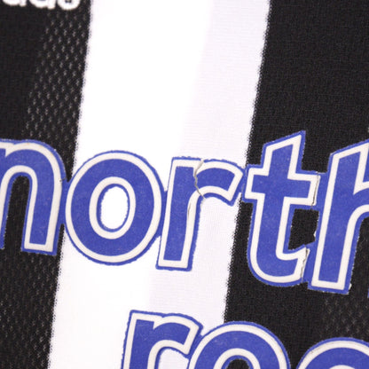 Close-up showing a small crack in the Northern Rock sponsor print