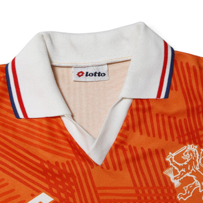 Netherlands 1992/94 home shirt collar and Lotto neck label close-up