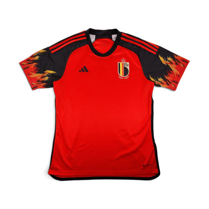 Front of 2022/23 Belgium home shirt by adidas, size L