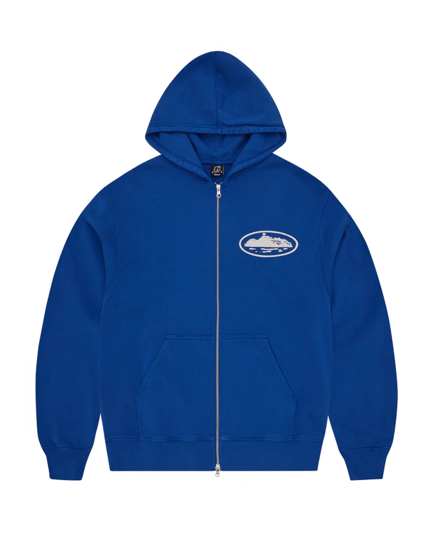 Corteiz Puff Print Zip Hoodie (Blue / Green / Navy)