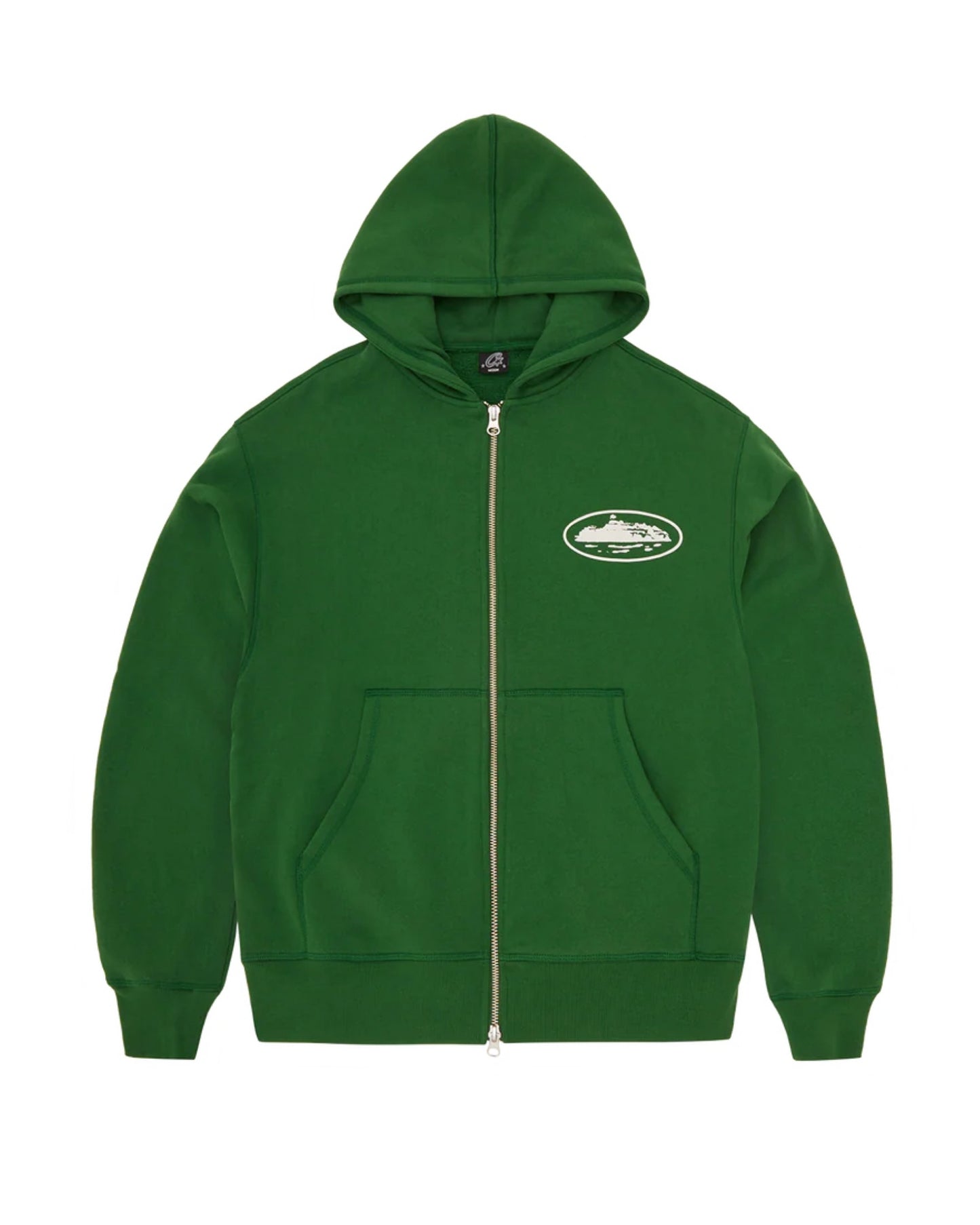 Corteiz Puff Print Zip Hoodie (Blue / Green / Navy)
