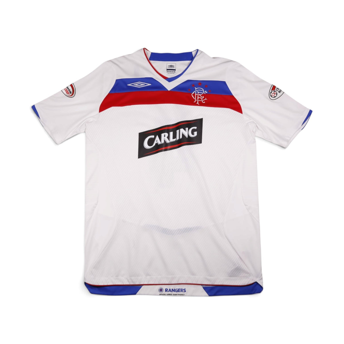 Front view of 2008/09 Rangers away shirt by Umbro with Carling sponsor