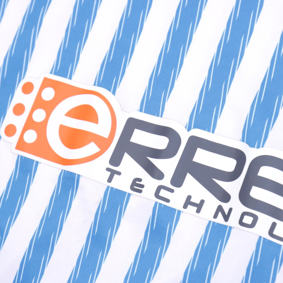 Close-up of Errebi Technology sponsor logo on the back of the SPAL shirt