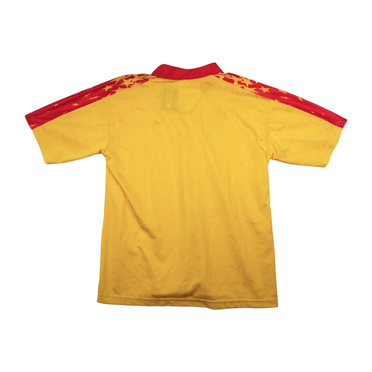Back of yellow and red Bayi FC home football shirt by Puma