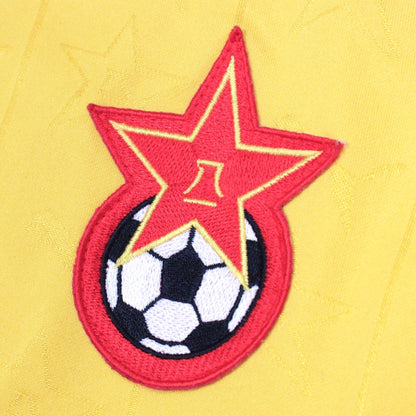 Close-up of the Bayi FC club crest with star and football design