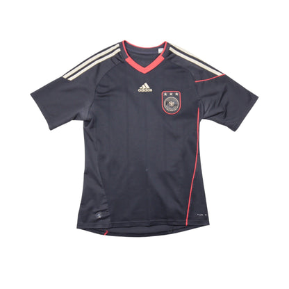 Front view of 2010/11 Germany away football shirt by adidas, black with cream and red trim