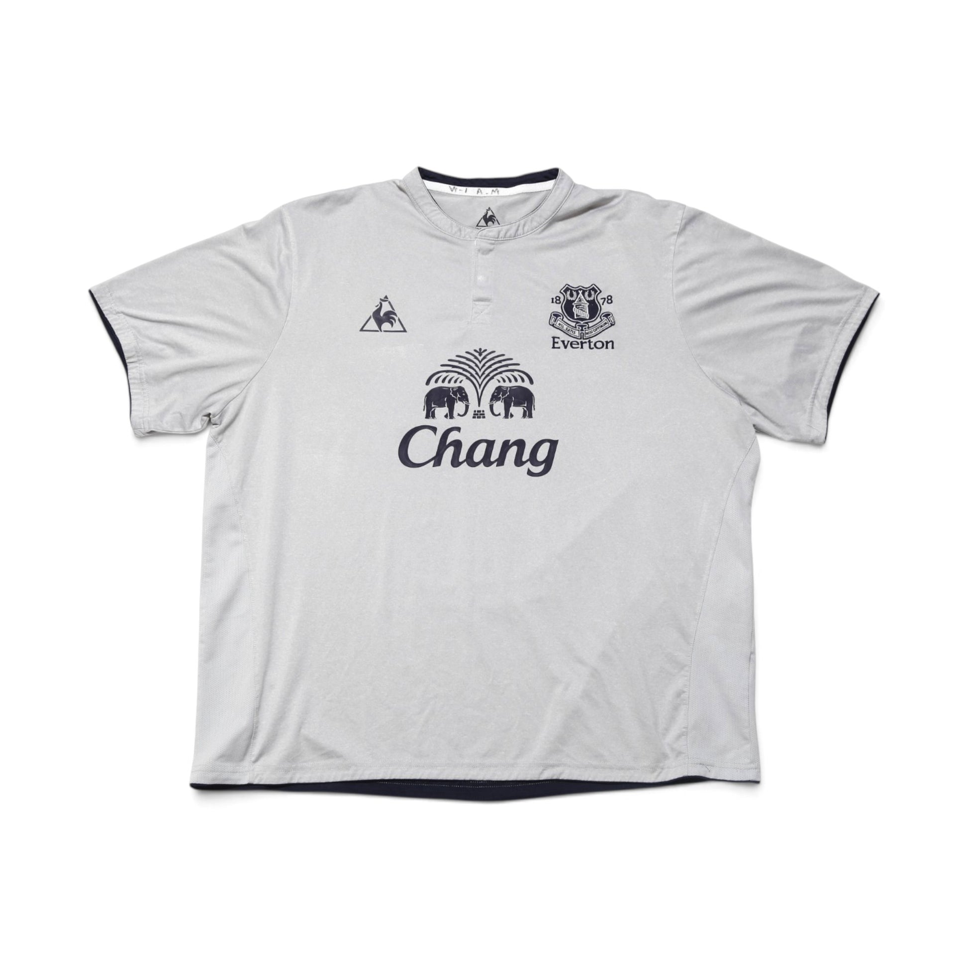 Everton 2011/12 third shirt back view showing grey colourway and Chang sponsor